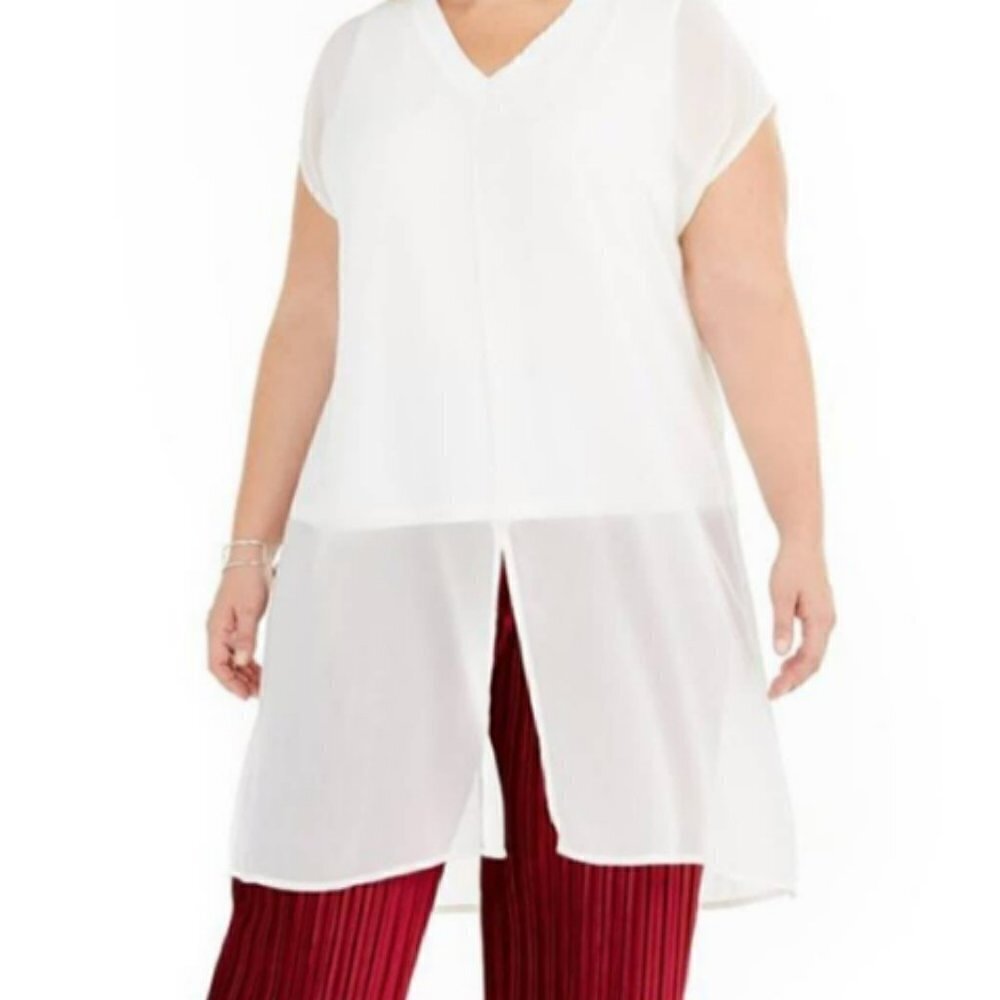 Alfani Plus Iconic Mod sheer tunic NWT 2X